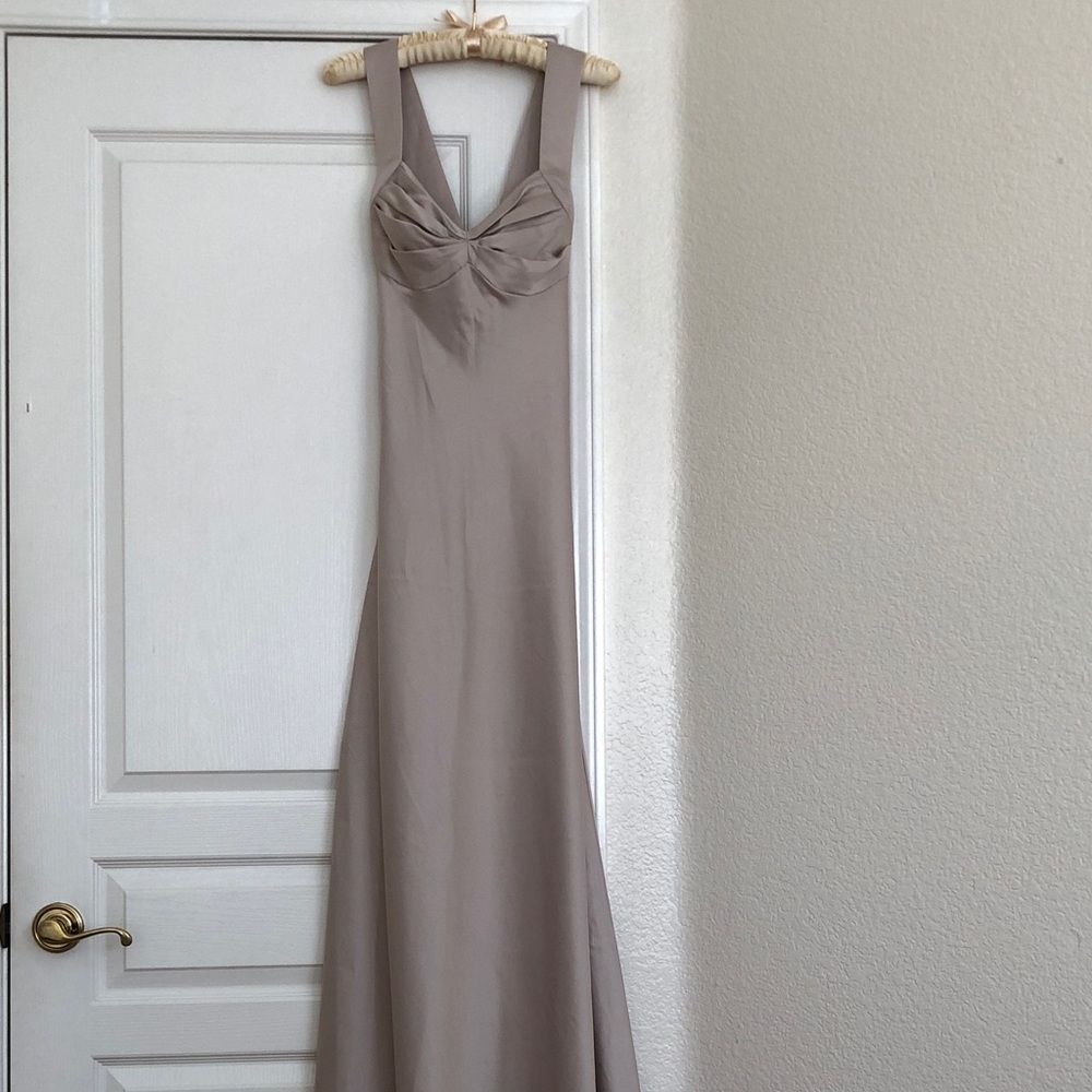 Calvin Klein Taupe Maxi Dress with Wide Straps